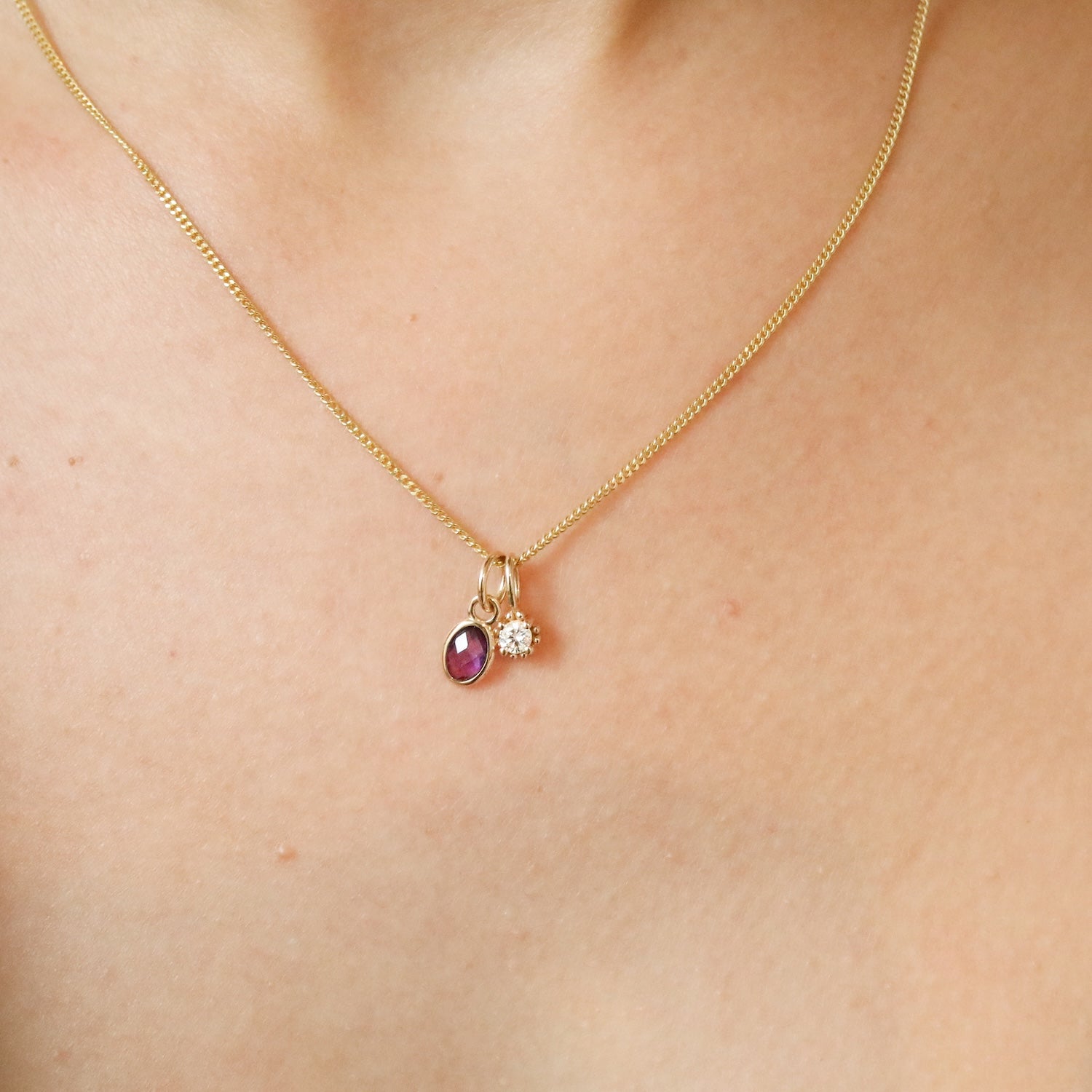 Amethyst Birthstone Hanger February | 14K Goud