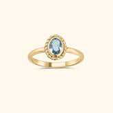 December blauwe topaas - Birthstone ring