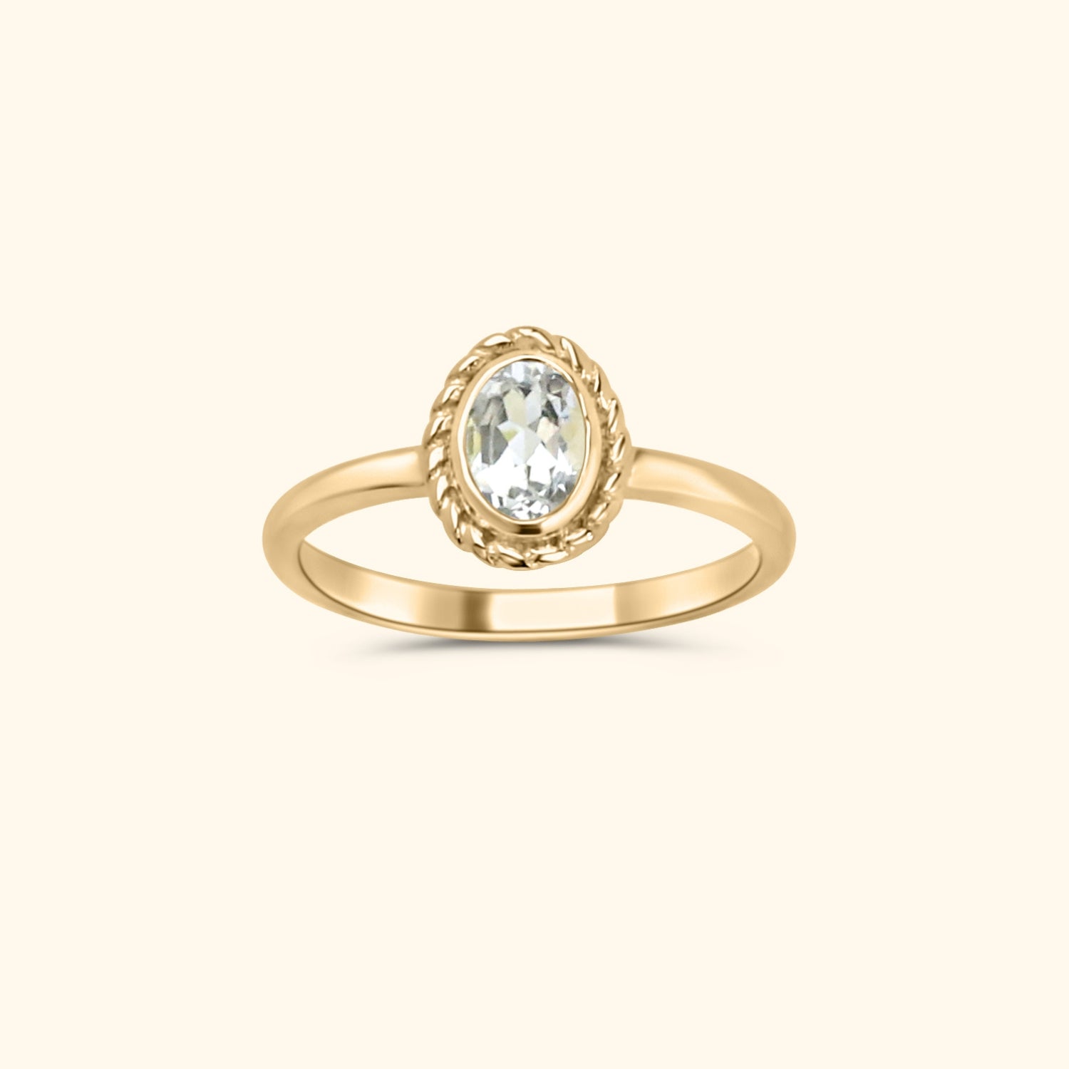 April White Topaz - Birthstone ring